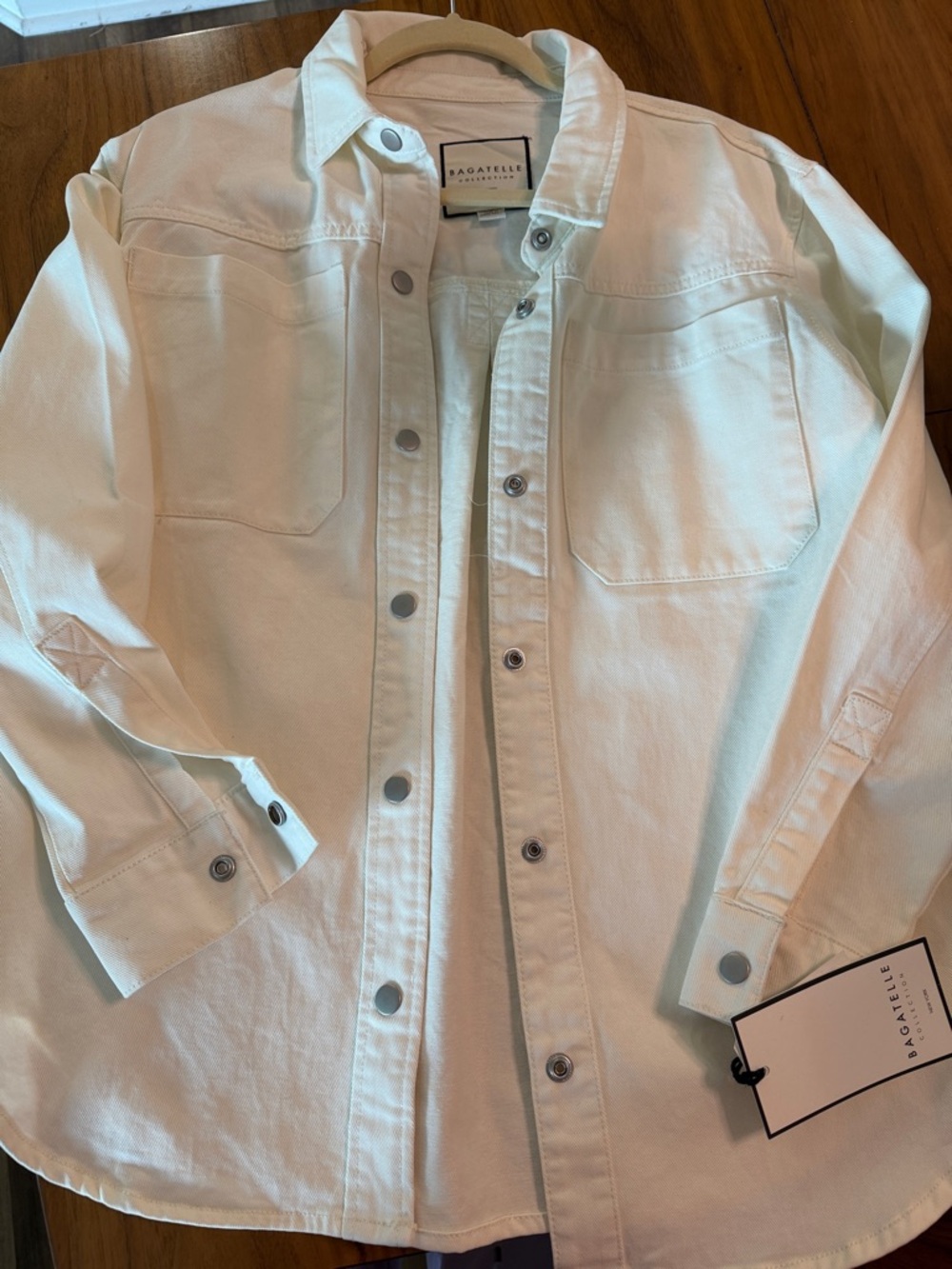 bagatelle Cream Button-Front Overshirt